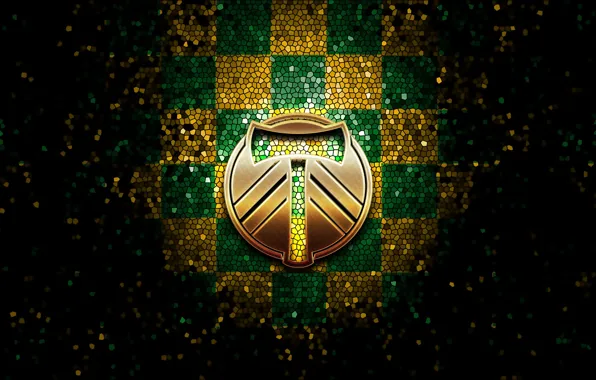 Картинка glitter, checkered, MLS, football, sport, wallpaper, Portland Timbers, logo