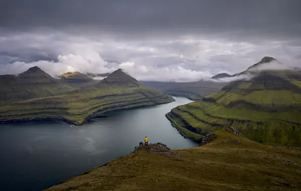 Картинка Облака, Горы, Дания, Clouds, Mountains, Faroe Islands, Denmark, Природ