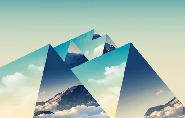 Картинка горы, фон, треугольники