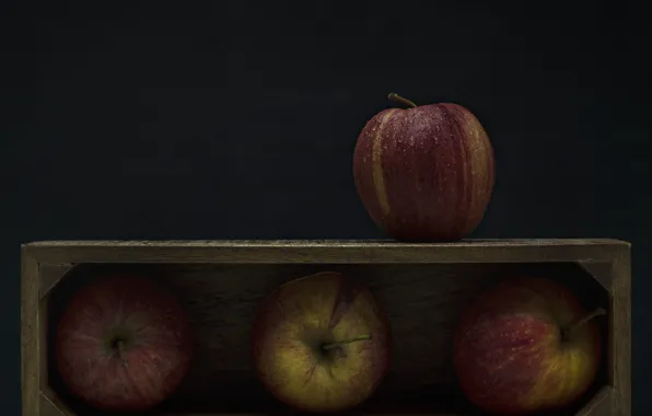 Картинка яблоки, фрукты, ящик