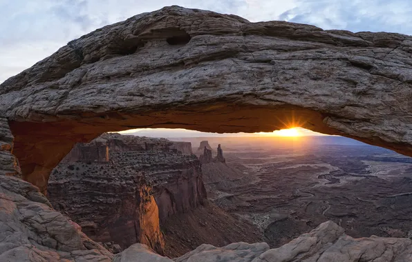 Картинка природа, скала, каньон, USA, Mesa Arch, Utah, Canyonlands National Park