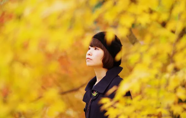 Осень, девушка, фон