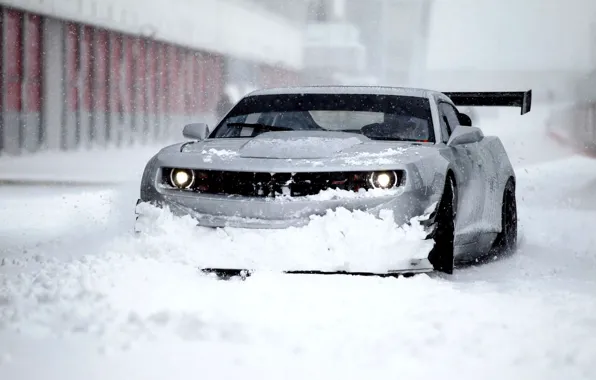 Картинка Зима, Chevrolet, Снег, Камаро, Camaro, Красиво, Car, Автомобиль