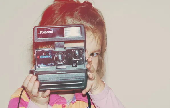 Картинка ребенок, фотоаппарат, девочка