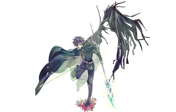 Крылья, демон, копьё, Owari no Seraph, Последний серафим, Юичиро Хакуя, Hyakuya Yuuichiro