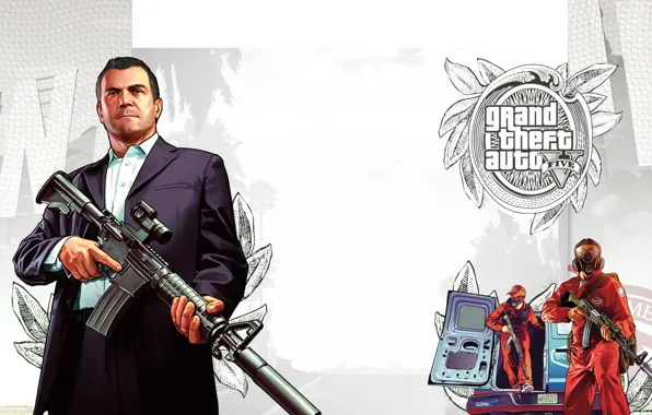 Оружие, маска, герой, game, ps3, xbox360, gta, гта