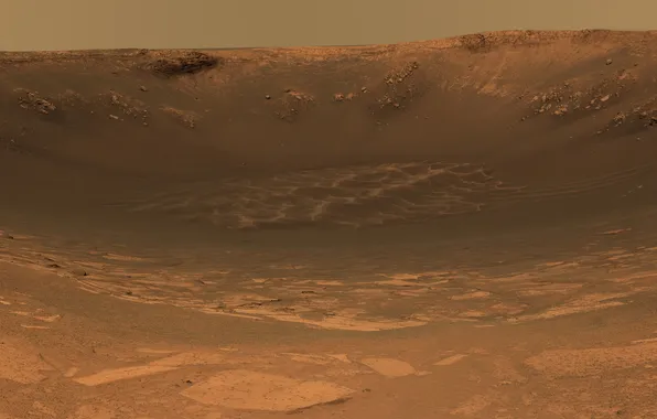 Марс, кратер, поверхность планеты