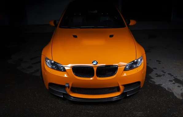 Картинка BMW, Orange, Front, E90, Face, Sight