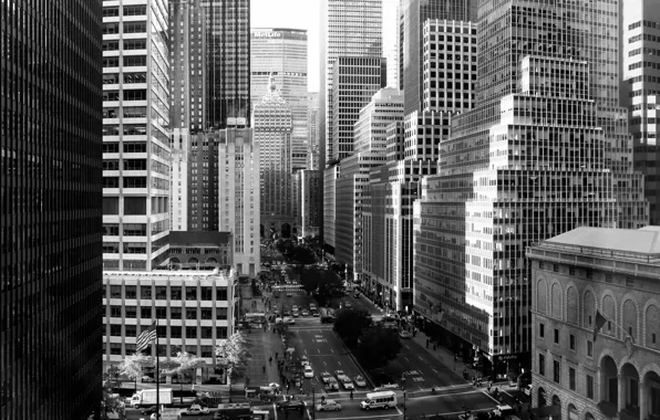 City, USA, United States, New York, NYC, New York City, monochrome, street