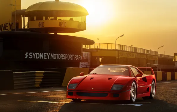 Картинка Red, F40, Sydney Motorsport Park