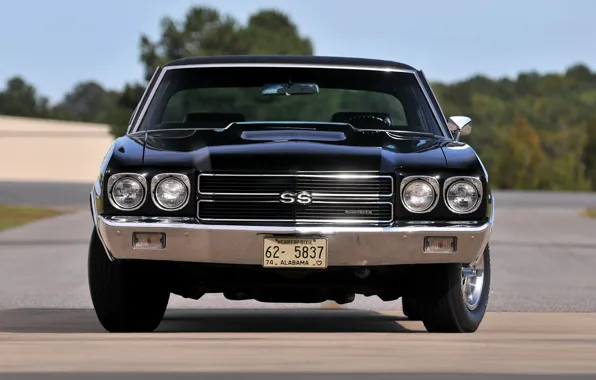 Black, Chevelle SS, Front view