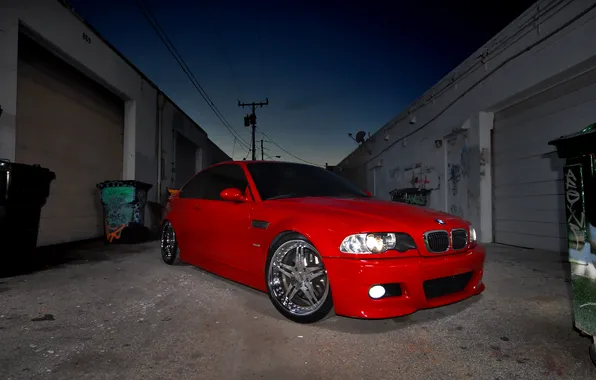 Картинка BMW, red, tuning, e46