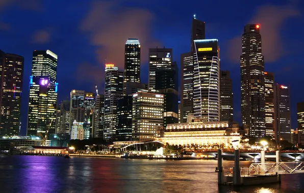 Картинка ночь, супер, ночной сингапур