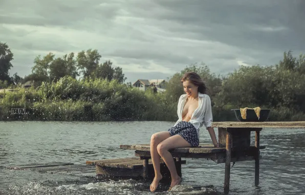 Вода, юбка, Девушка, Аня Федотова, Никита Орлов