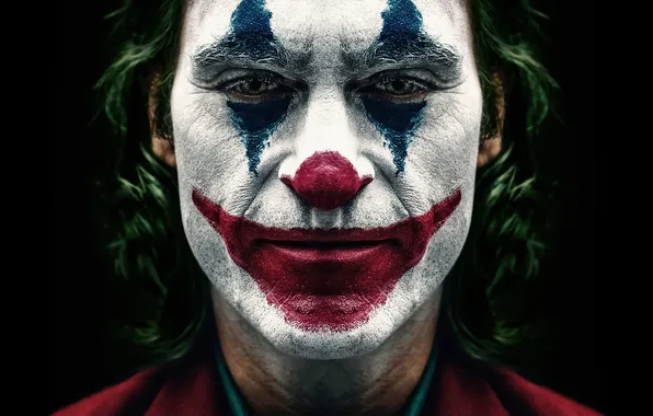 Картинка портрет, Джокер, Кино, Крупный План, Joker, Movie, Грим, Joaquin Phoenix