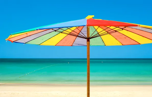 Картинка море, пляж, зонт