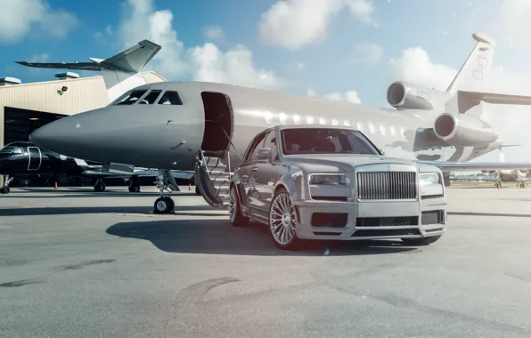 Картинка Rolls Royce, Airplane, SUV, Face, Cullinan, Nardo Gray