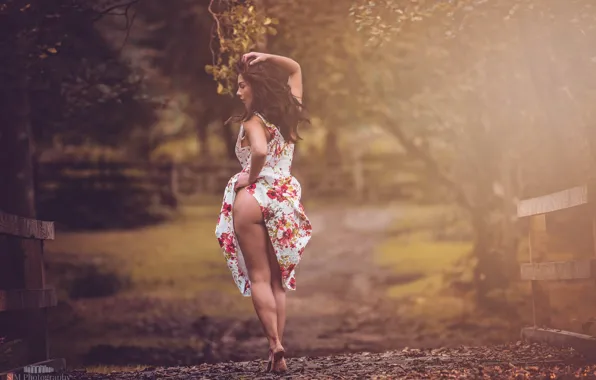 Ass, trees, field, barefoot, model, women, Simon Morton, Eliza Rose Watson