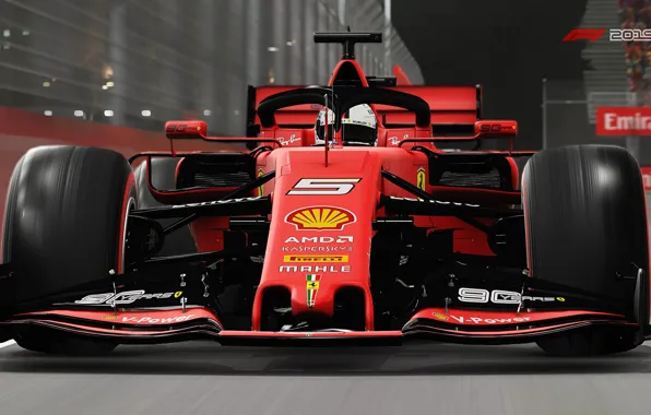 Трасса, гоночный автомобиль, Ferrari SF90, F1 2019