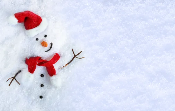 Картинка зима, снег, Новый Год, Рождество, Санта, снеговик