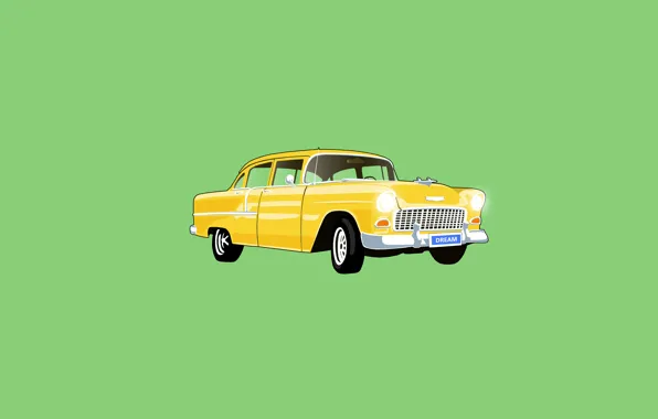 Car, dream, yellow, old car