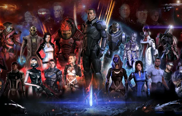 Картинка Mass Effect, Шепард, все все все
