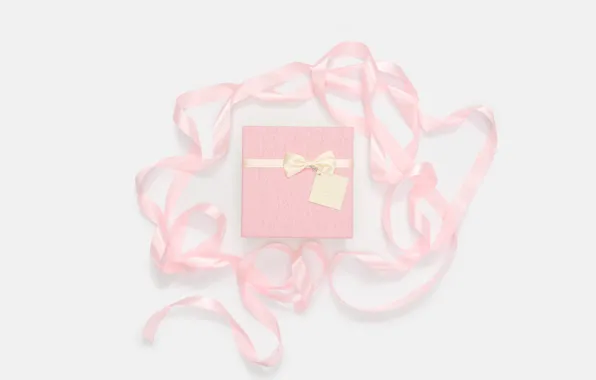 Праздник, подарок, Pink, лента, Holiday, Gift, Birthday