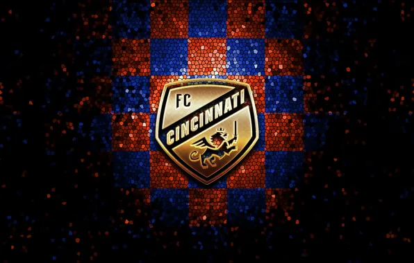 Wallpaper, sport, logo, football, Cincinnati, glitter, checkered, MLS