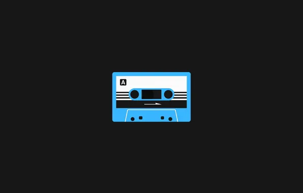 Музыка, минимализм, music, minimalism, тёмный фон, аудиокассета, dark background, audio cassette