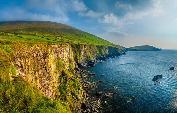 Природа, Океан, Скала, Ирландия, Побережье, Dunquin