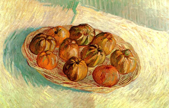 Картинка Vincent van Gogh, Basket of Apples, to Lucien Pissarro, Still Life with