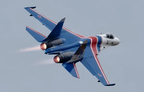 Небо, полет, истребитель, Су-27
