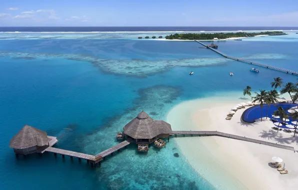 Острова, океан, Мальдивы, курорт, Maldives, Dhigurah Island