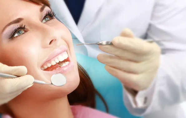 Light, woman, dentist