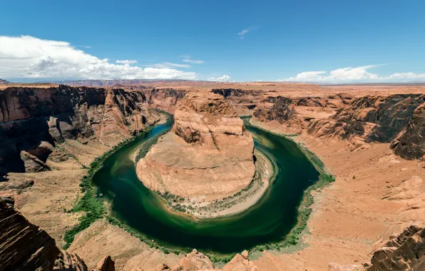 Картинка river, usa, canyon, bend, arizona, colorado, horseshoe, glen