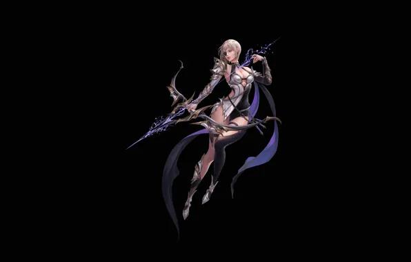 Girl, Fantasy, Art, Style, Background, Minimalism, Archer, Figure