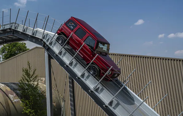 Красный, Mercedes-Benz, внедорожник, полигон, 4x4, G-Class, 2019