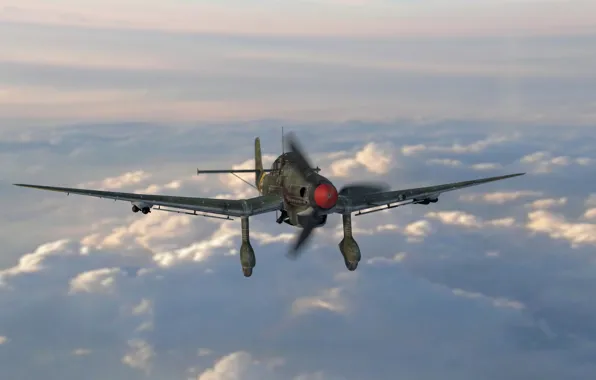 Картинка самолет, штурмовик, render, военный, рендер, plane, юнкерс, Самолет Второй мировой войны