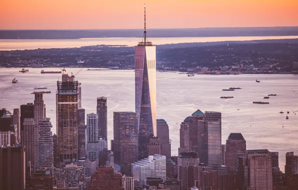 Картинка город, небоскребы, панорама, мегаполис, New York