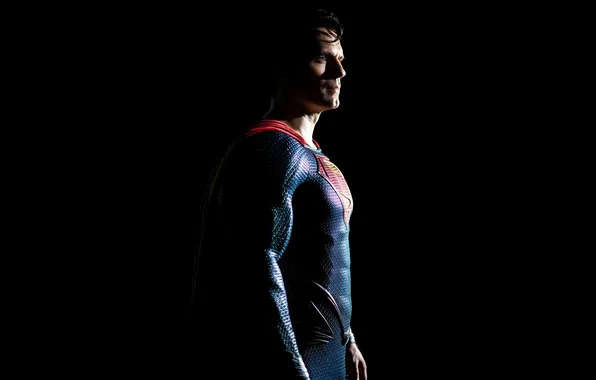 Костюм, черный фон, супергерой, комикс, Superman, Clark Kent, Henry Cavill, Генри Кавилл