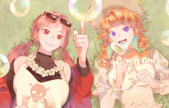 Пузыри, девушки, Hololive, Mori Calliope, Takanashi Kiara