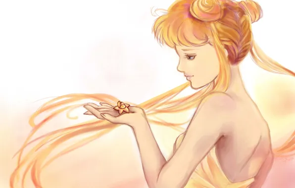 Картинка девушка, лицо, волосы, аниме, профиль, длинные, SailorMoon