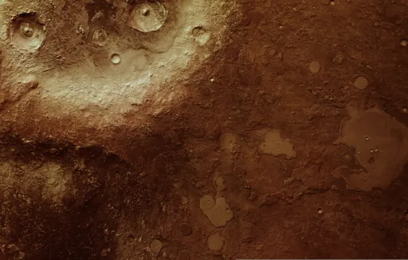 Картинка кратер, Mars, Arabia Terra, Mars Express
