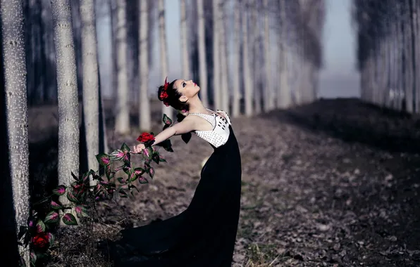 Девушка, поза, фон