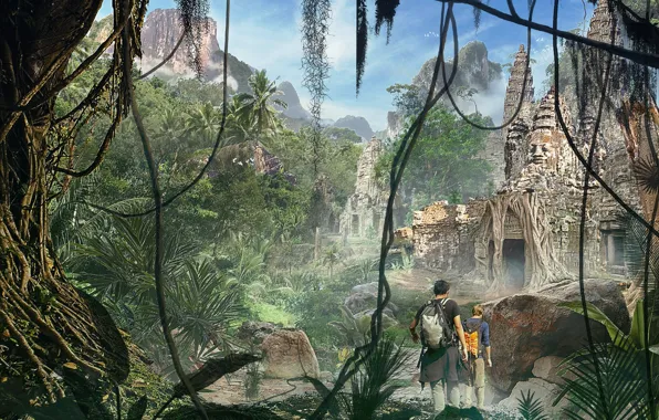 Путешественники, Cambodian jungle, temple ruins