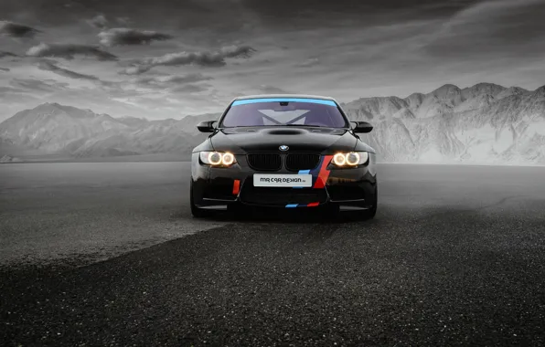 Картинка бмв, BMW, черная, Black, Sedan, E90, MR Car Design