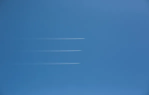 Картинка небо, минимализм, самолёты