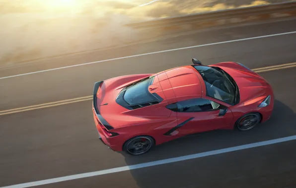 Дорога, Corvette, Chevrolet, Stingray, 2020, Скорость II, Chevrolet Corvette ( C8 ) Stingray
