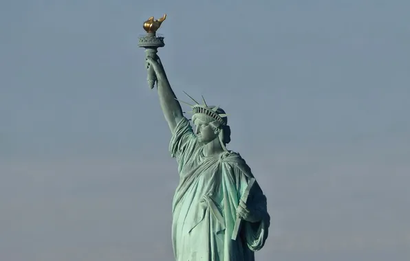 Свобода, город, статуя, new york city, statue of liberty