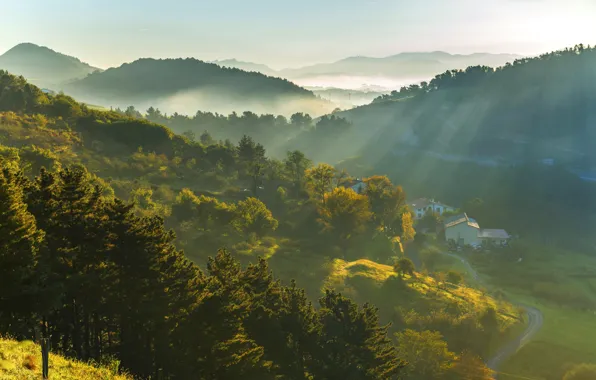 Spain, Basque Country, landscape near the Village Orio